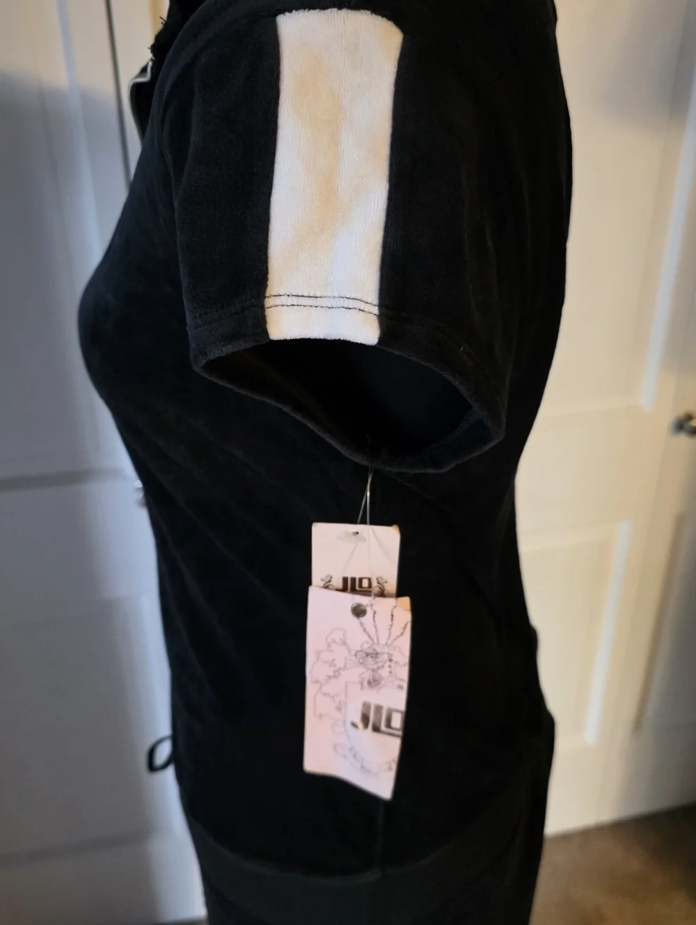 Jennifer Lopez JLO Original Navy Velour Zip-Up Jumpsuit Y2K Size L NWT